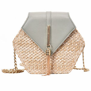 Bolsa Feminina Hexagon de Palha