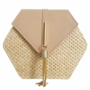 Bolsa Feminina Hexagon de Palha