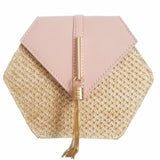 Bolsa Feminina Hexagon de Palha