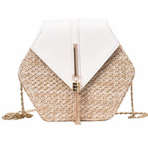 Bolsa Feminina Hexagon de Palha